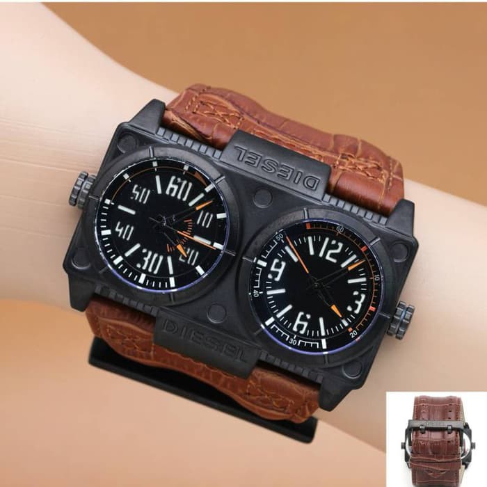 Jam Tangan Pria Diesel Jumbo Leather Brown