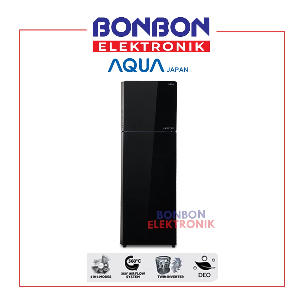 AQUA Kulkas 2 Pintu AQR-305IG(BK)