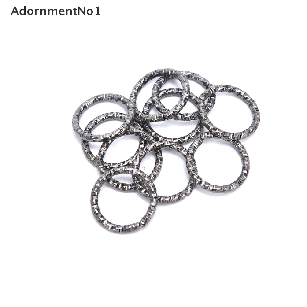 (AdornmentNo1) 50-100 Pcs / Lot Konektor Jump Ring Bulat Emboss Untuk Membuat Perhiasan DIY