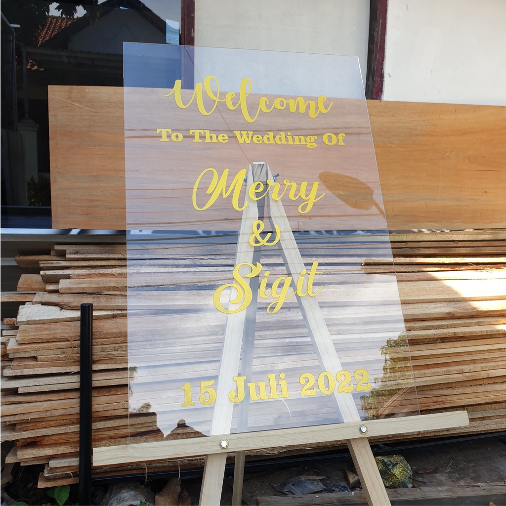 Welcome Sign Acrylic Wedding / Dekorasi Lamaran Papan nama nikah / Papan Lamaran