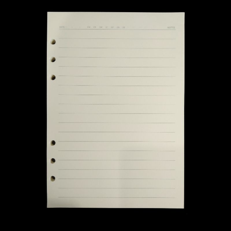 ISI REFILL KERTAS BINDER NOTE LOOSE LEAF A5 GARIS 6 RING LUBANG ML01