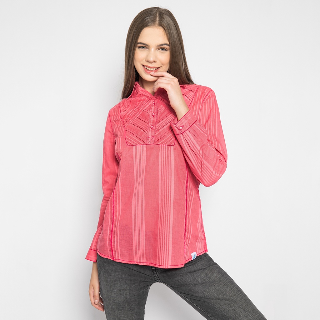 LGS - Kemeja Casual Wanita - Lengan Panjang - Motif Salur - LLSH.381.O1015.312.7CLS