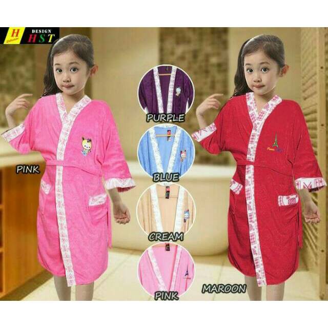 HANDUK KIMONO/KIMONO HANDUK WARNA ANAK BERMOTIF LUCU/ KIMONO ANAK