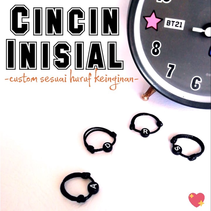CINCIN INISIAL / CINCIN TALI INISIAL / CINCIN CUSTOM HURUF