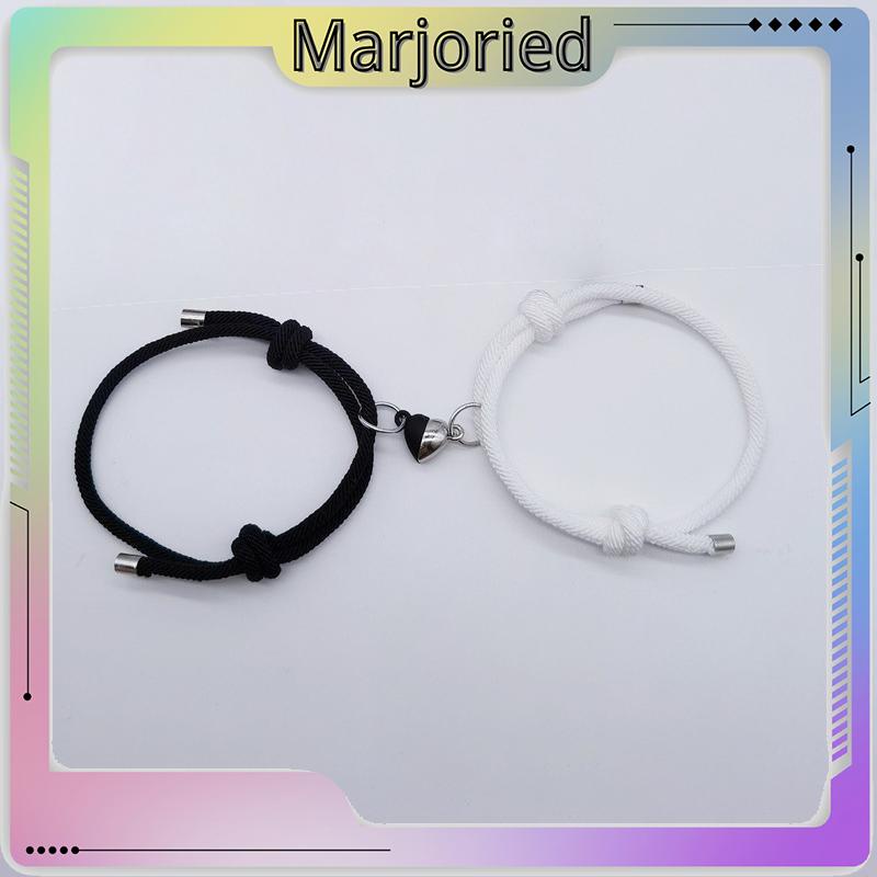 2 Pcs Pasangan Gelang Magnet Adjustable Pesona Gelang Cinta Aksesoris Fashion Hadiah-MJD