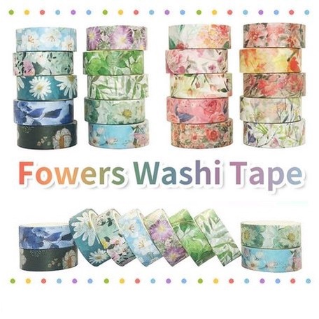 

Japanese Washi Tape - Set Flower Pattern