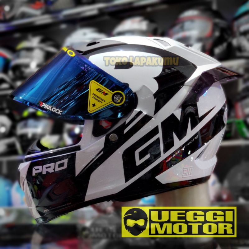 Terbaru Helm Gm Race Pro flat visor - helm fulpace Gm paket ganteng-1