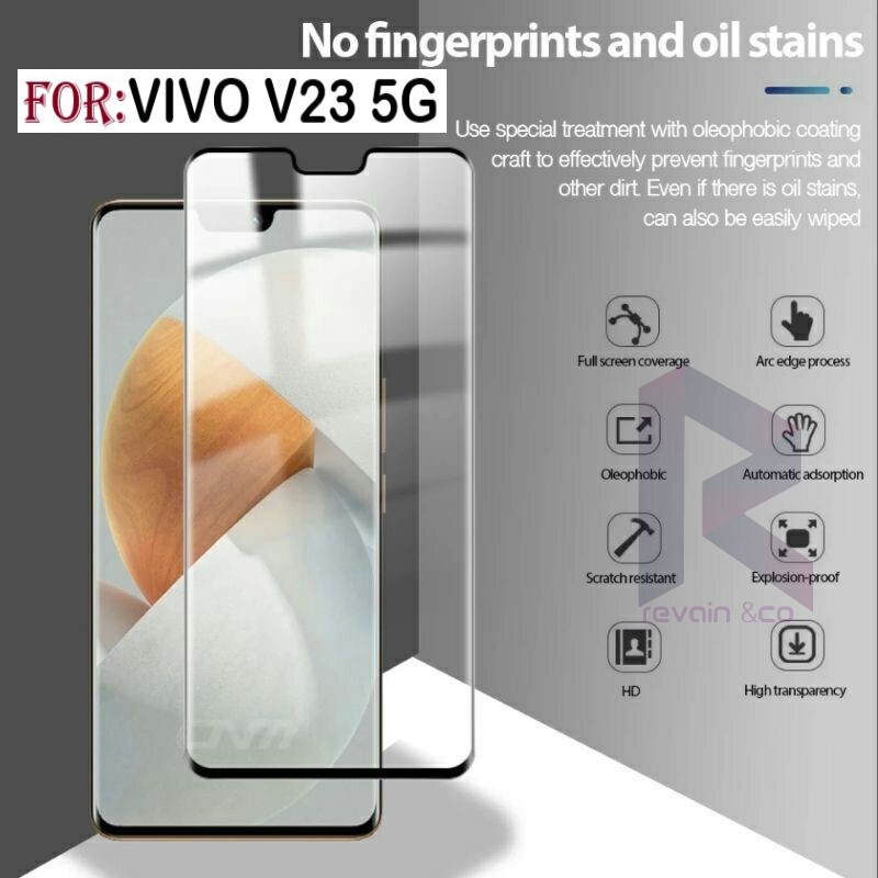 NEW VIVO V23 5G TEMPERED GLASS FULL LAYAR KUALITAS PREMIUM ANTI GORES FULL SCREEN PELINDUNG LAYAR VIVO V23 5G