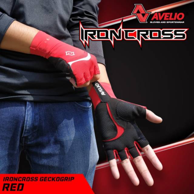 Sarung tangan avelio ironcross glove half finger sepeda motor outdoor gloves