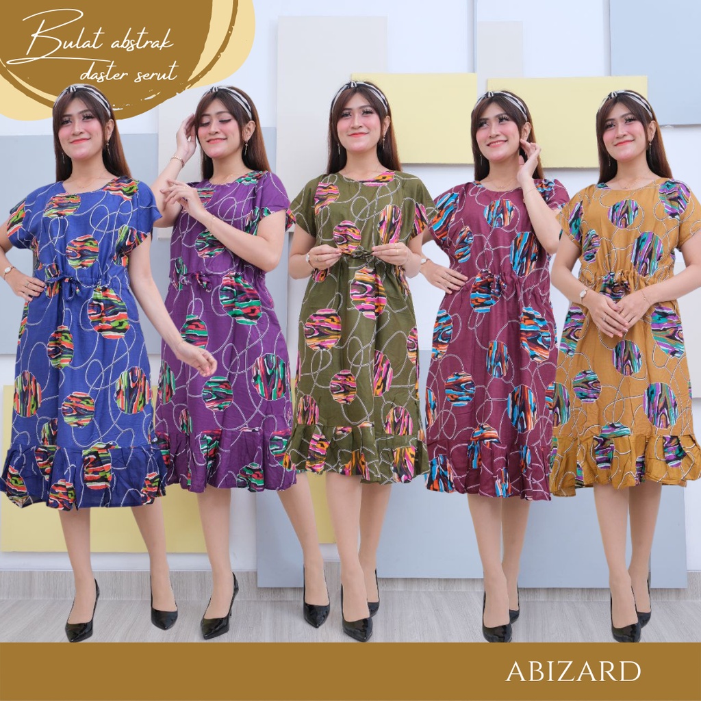 Abizard Daster MANOHARA BUNGA Busui Jumbo Daster Serut Pinggang Daster Bali Murah Kekinian Rayon