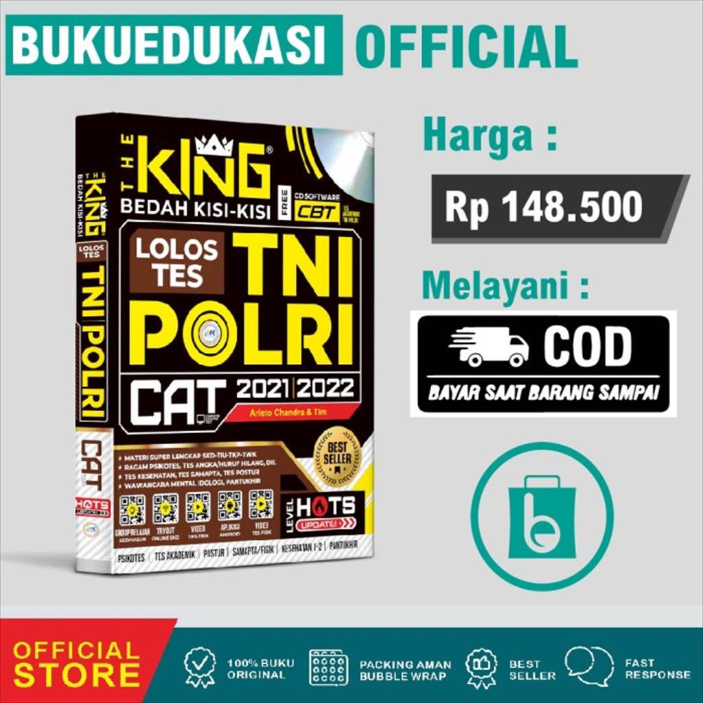 BUKU TNI POLRI 2022-2023 THE KING BEDAH KISI-KISI LOLOS TES TNI  POLRI 2022-2023 FREE CD THE KING TN
