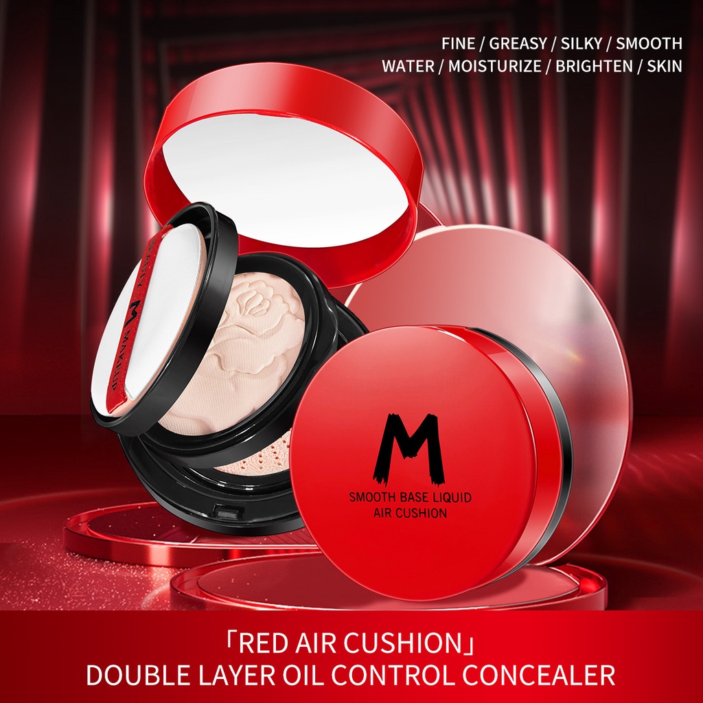 MEIDIAN SMOOTH BASE LIQUID AIR CUSHION COMBINATION BB CC CREAM DELICATE SILKY MOISTURIZING BRIGHTENING