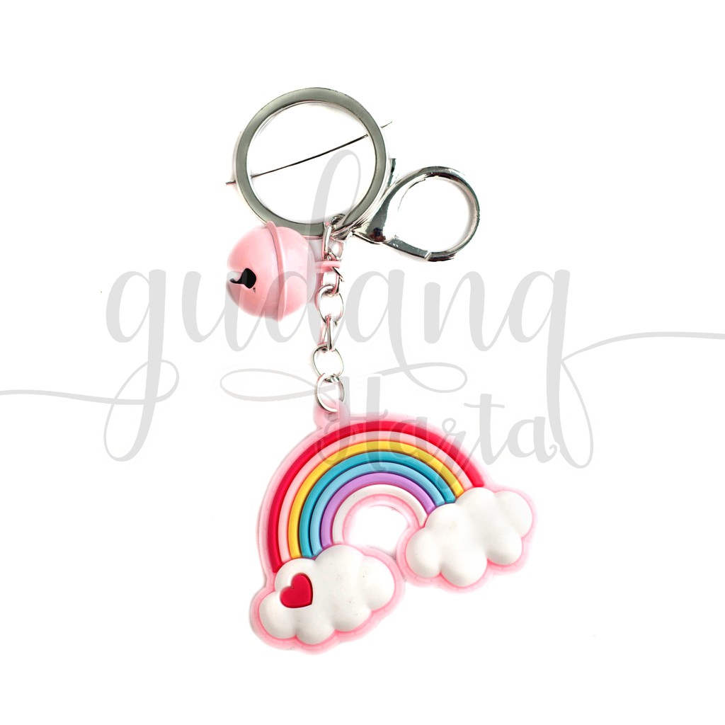 Gantungan Kunci Pink Rainbow Keychain Pelangi Unik GH 302289