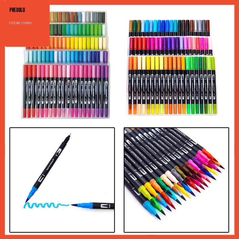 [In Stock] 60/100 Colors Dual Tip Brush Pen Drawing Markers for Painting 60 Pieces