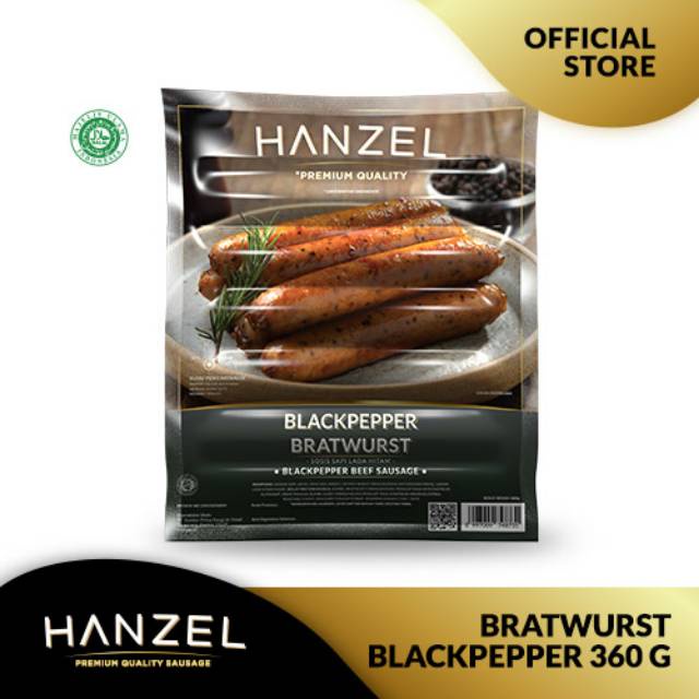 

HANZEL Bratwurst Blackpepper / Sosis Sapi Lada Hitam 360gr