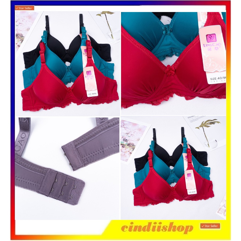 Bh Lingcao Bra Push Up Busa Tanpa Kawat Ling cao A 6 Original A6 MOTIF