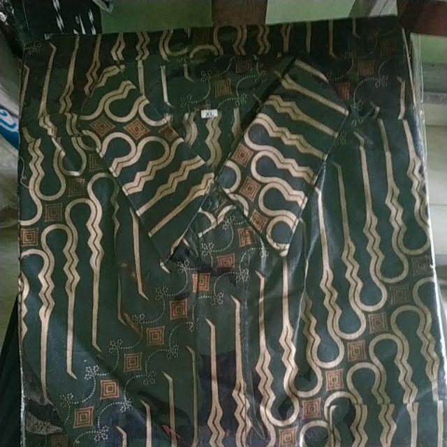 Afiya Batik Hrb026 Kenongo Kemeja Pendek Pekalongan Padi M L Xl Sogan Tulis Halus Kemeja Batik
