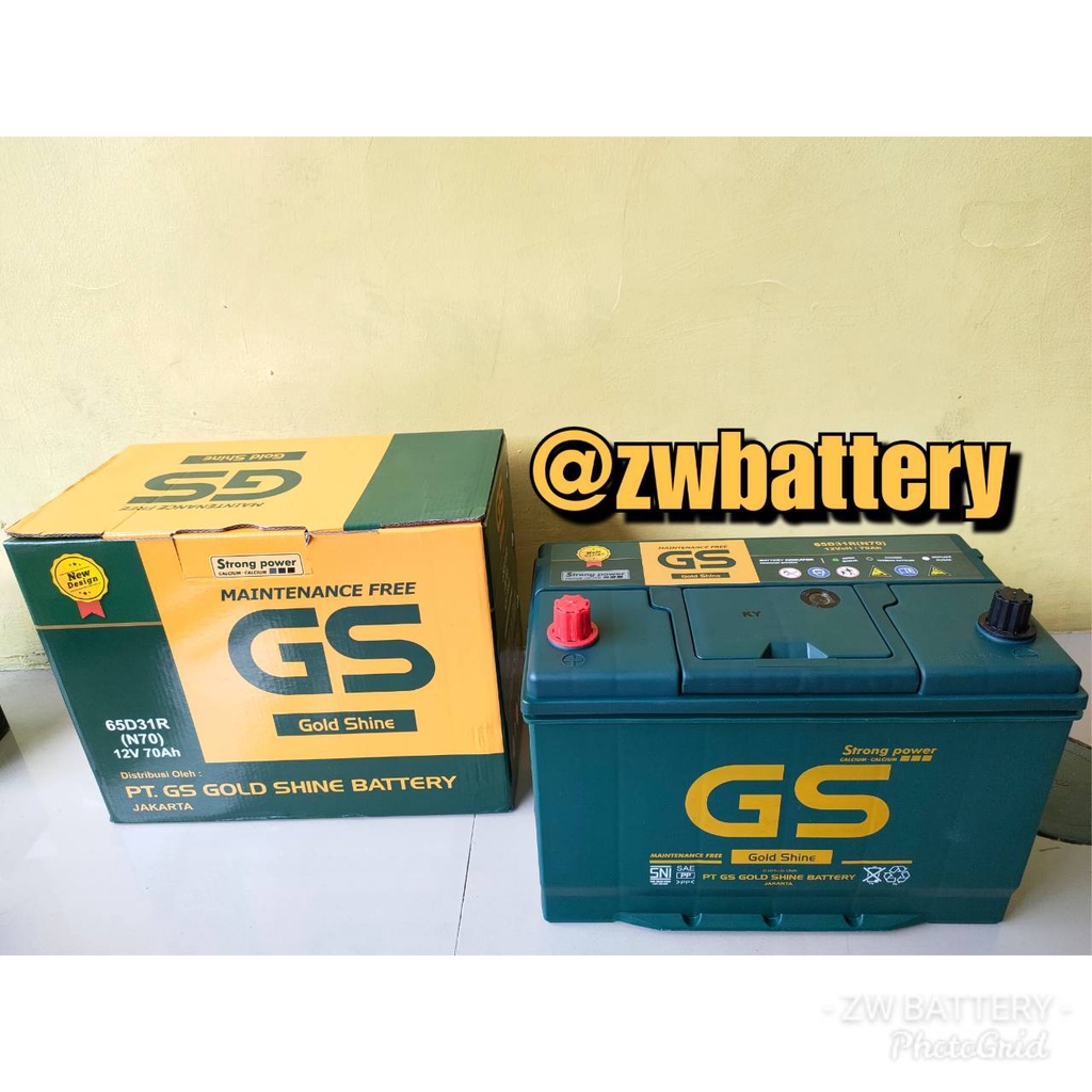 Aki GS MF N70 12V 70Ah 65D31R Battery Mitsubishi L200 L300