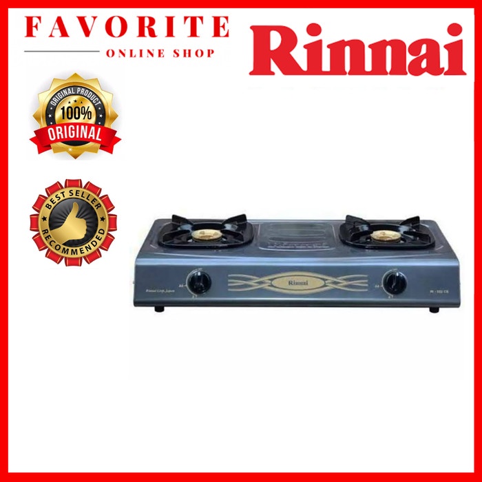 KOMPOR GAS RINNAI RI 522 CE ORIIGNAL KOMPOR 2 TUNGKU RI-522CE RI522CE