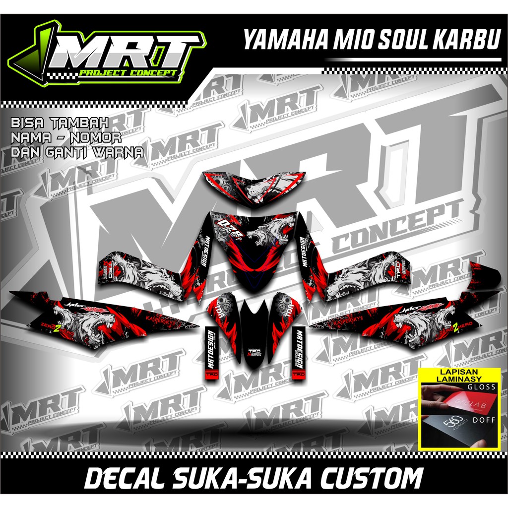 Decal sticker Motor yamaha Mio Soul karbu full body, Mio Soul