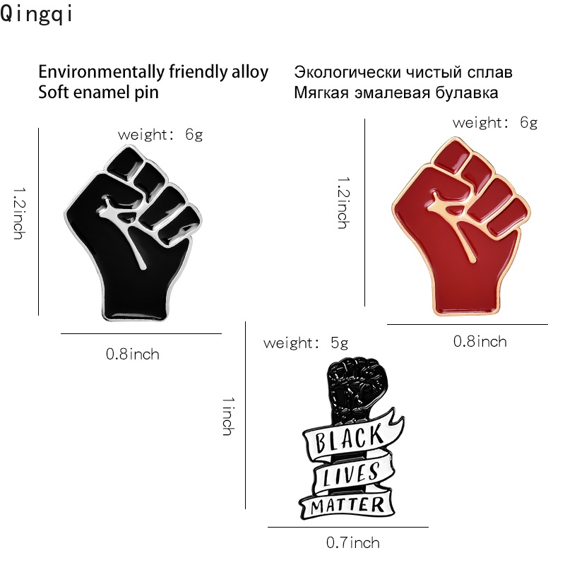 Bros Pin Enamel Desain Tinju Black Lives Matter Power Raised Justice Untuk Hadiah Teman