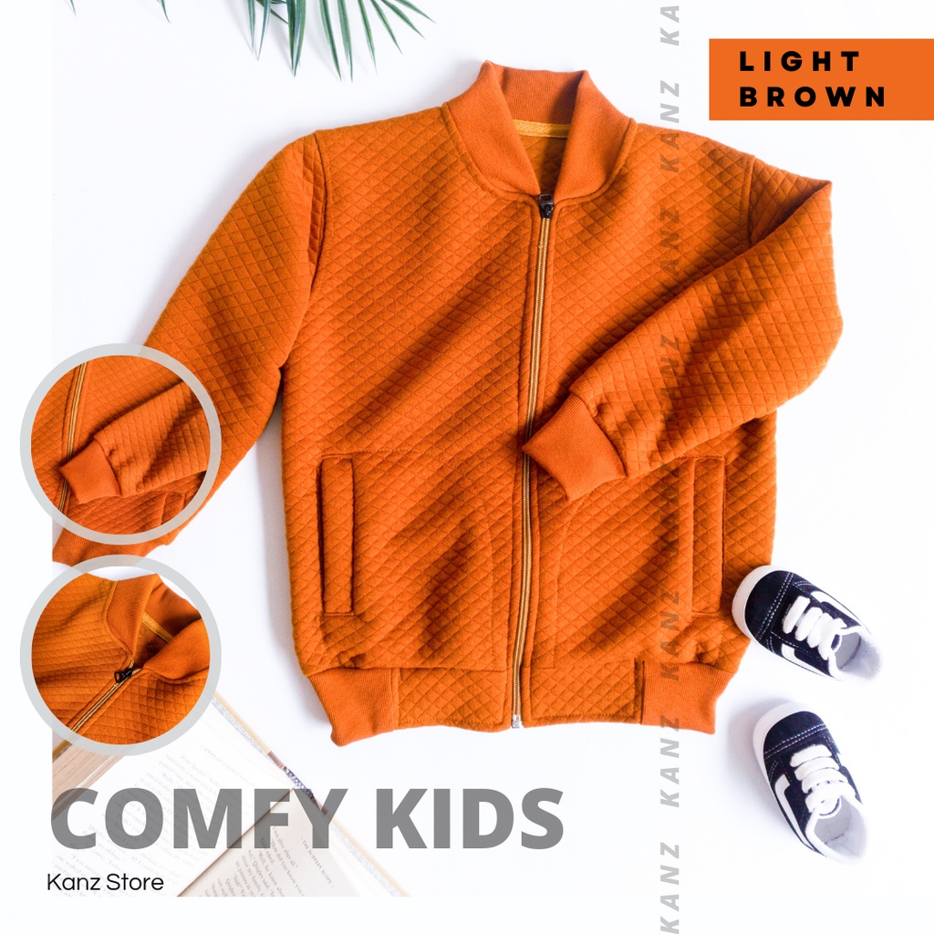 Comfy Jacket Anak | Jaket Bayi / Anak Usia 3 bulan - 8 tahun | Basic Polos Knitt pakaian anak unisex