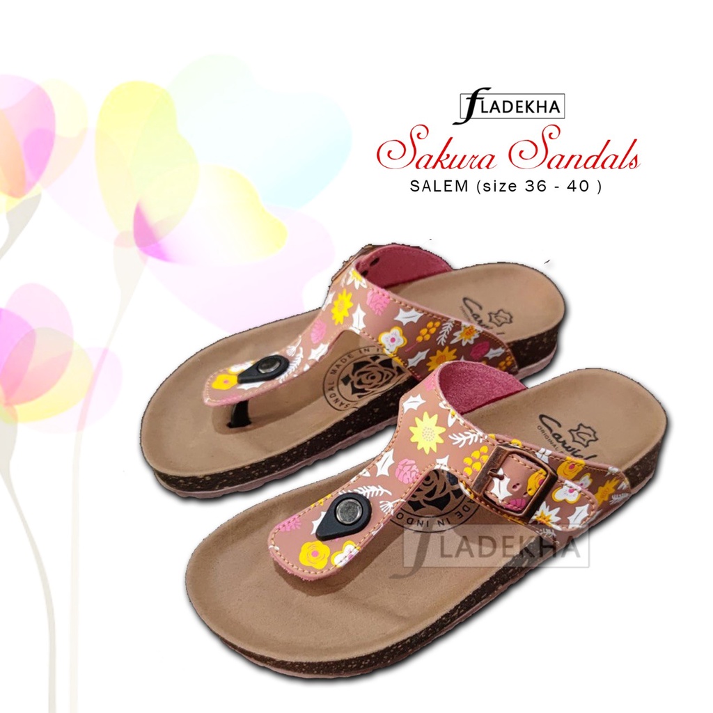 SANDAL JEPIT MOTIF REMAJA/ SANDAL CEWEK TERKINI/ SANDAL WANITA CARVIEL SAKURA 2111