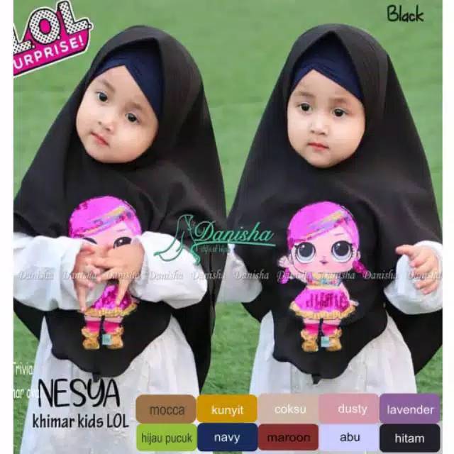 JILBAB ANAK LOL DIAMON LED dan MELODI MUSIK (bisa nyala DAN bunyi)