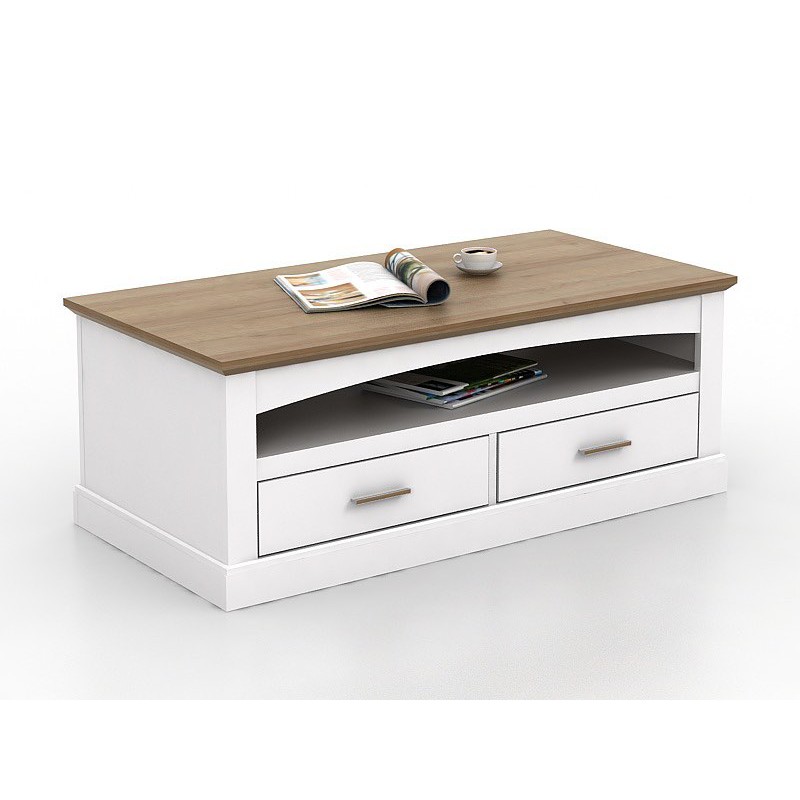 Furniture Meja Rak Ruang Tamu Kopi Kayu Minimalis