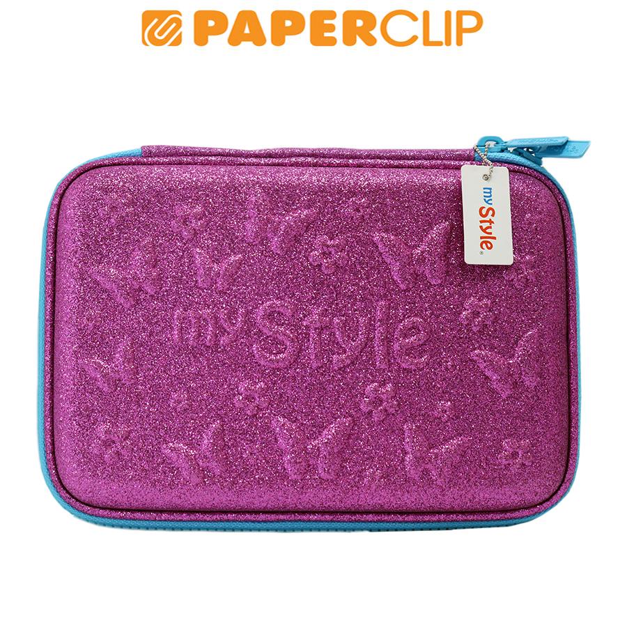 

PENCIL CASE/TEMPAT PENSIL KAIN BUTTERFLY PURPLE GLITER TM2187