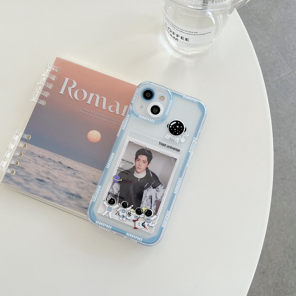 Soft Case TPU Motif Kartun Astronot Luar Angkasa Cover IPhone 14 13 11 Pro Max 8 7 Plus X XS XR