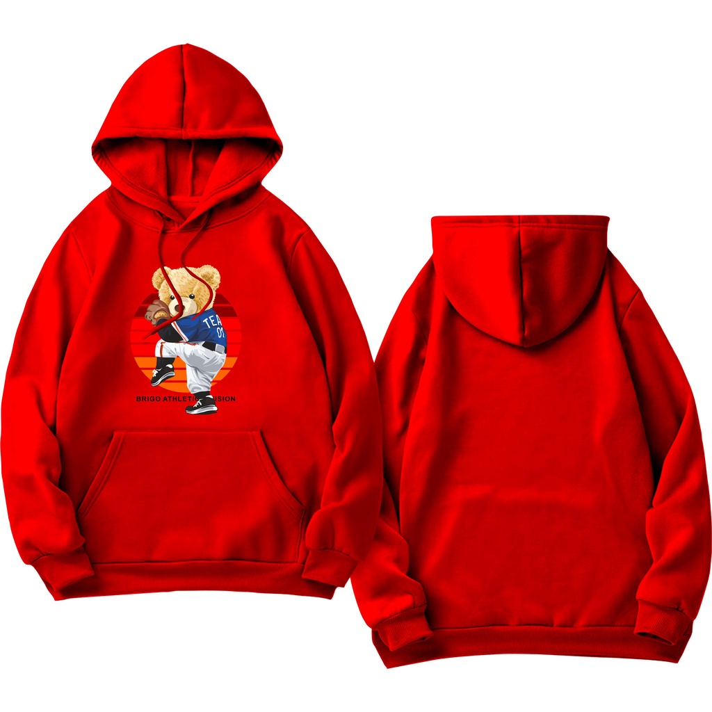 BRIGO Jumper Hoodie Beruang Athletic II Sweater Hoodie BRIGO Sablon DTF Fleece Cotton II SIZE M-XXL (Pria &amp; Wanita) Free stiker&amp;Gantungan Kunci