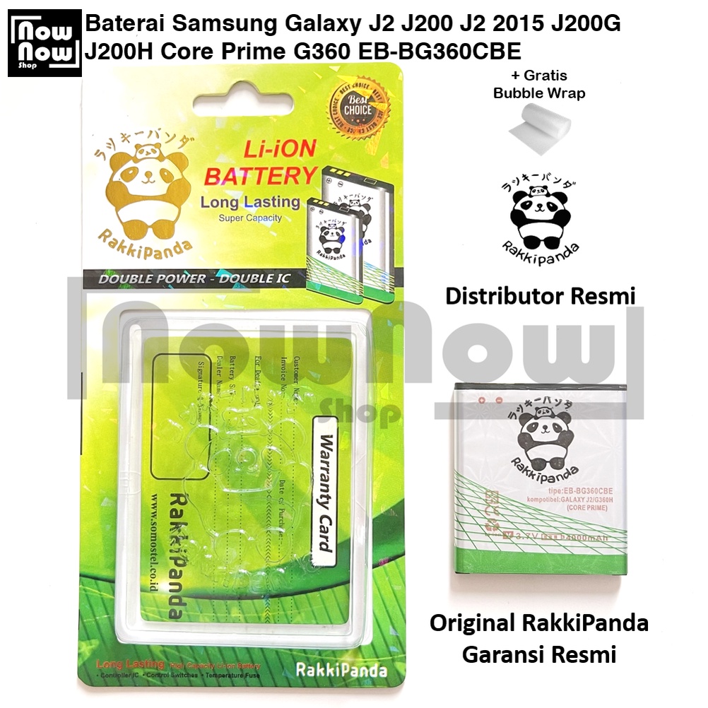 Baterai RakkiPanda Samsung Galaxy J2 J200 J2 2015 J200G J200H Core Prime G360 EB-BG360CBE Double Pow