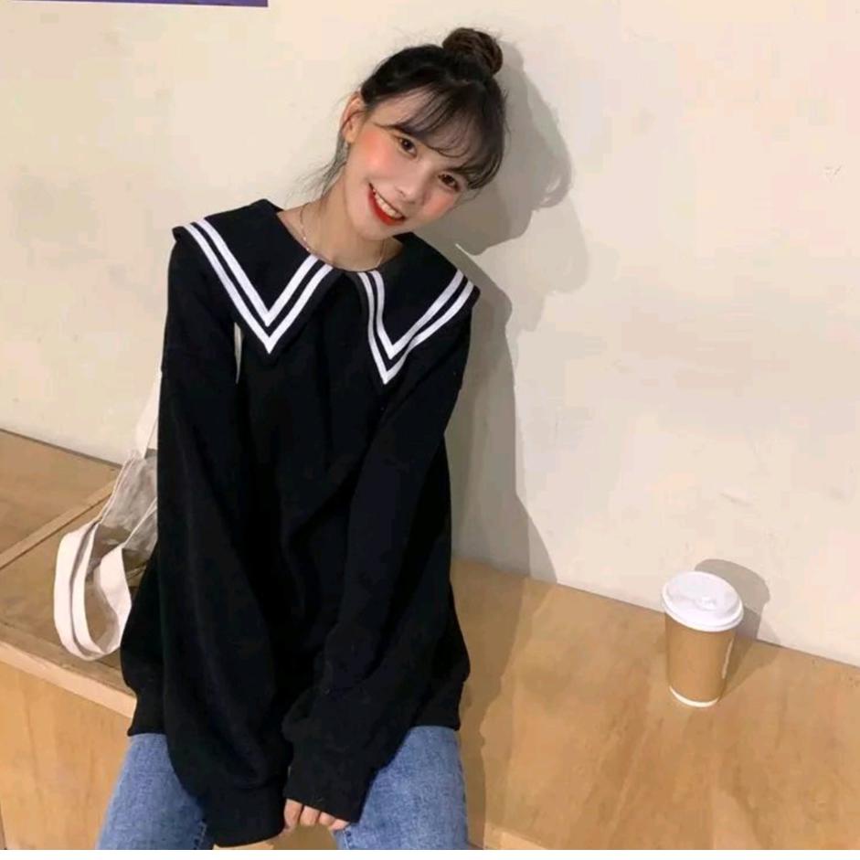 PULMA TOP SWEATER OBLONG CREWNECK KERAH JAPAN [BAN. 356342]