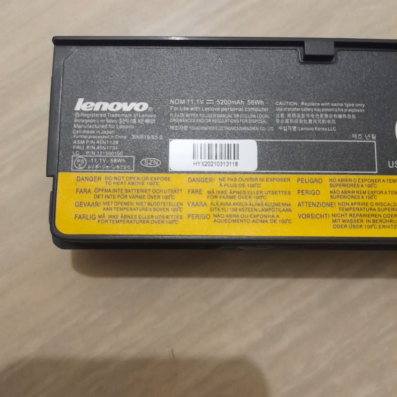 Baterai Battery Batre Laptop Lenovo Thinkpad X240 X250 X260 X270 X240S X250S X260S X270S T440 T440S T450 T450S K2450 T460 T460p T470 T550 6 cell resmi 68+ Original