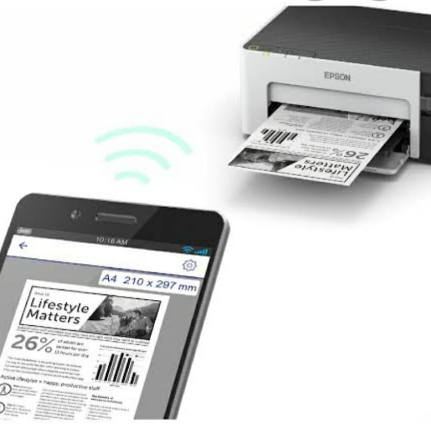 EPSON M1120 Monochrome WiFi Eco Ink Tank - Printer Infus Hitam Putih