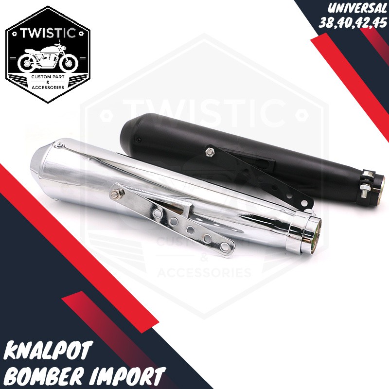 Knalpot Muffler Custom Bomber Motor W175 Benelli XSR 155 Universal Japstyle Caferacer Bobber