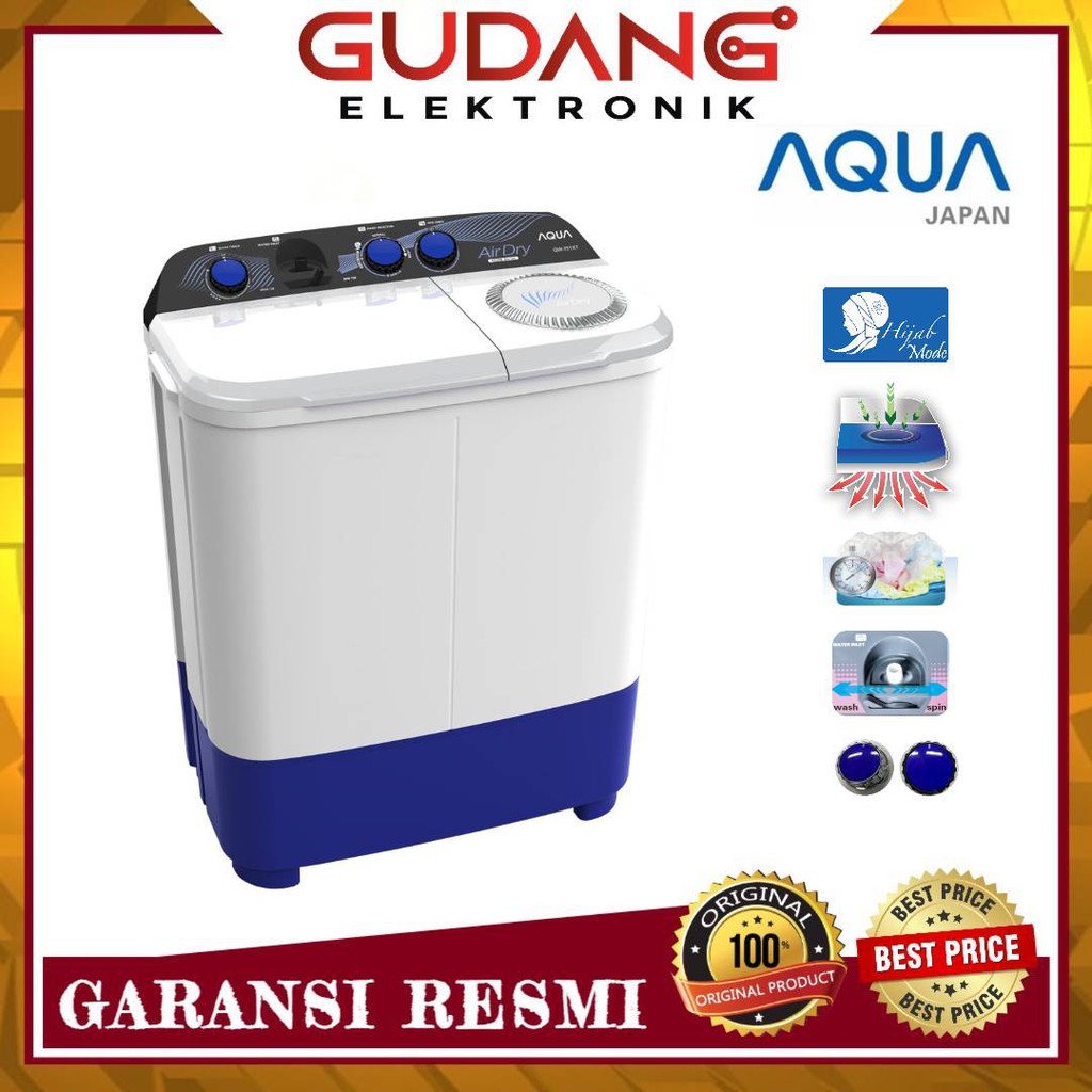 MESIN CUCI 2 TABUNG AQUA QW 851 XT SANYO 8KG QW-851XT