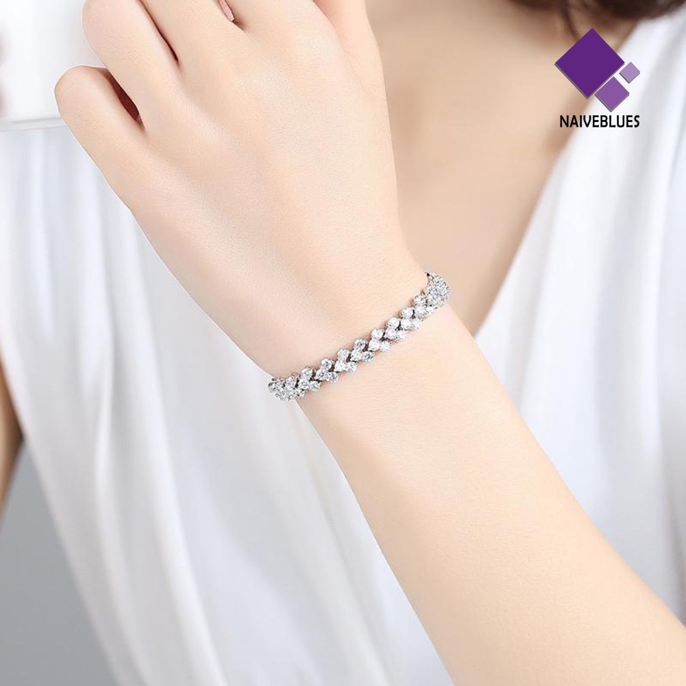 Naiveblue &gt; Gelang Bangle Hias Berlian Imitasi Untuk Wanita