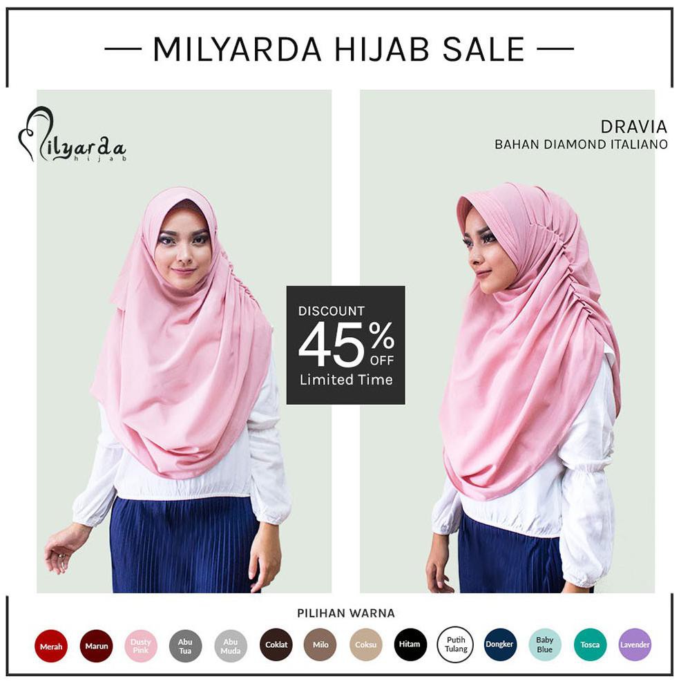 BIG SALE.. MILYARDA HIJAB INSTAN DRAVIA/ KERUDUNG LANGSUNG PAKAI/ JILBAB SYARI/ CLEARANCE SALE