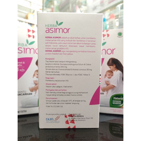 HERBA ASIMOR 30 Tablet Memperlancar Asi dengan pasti