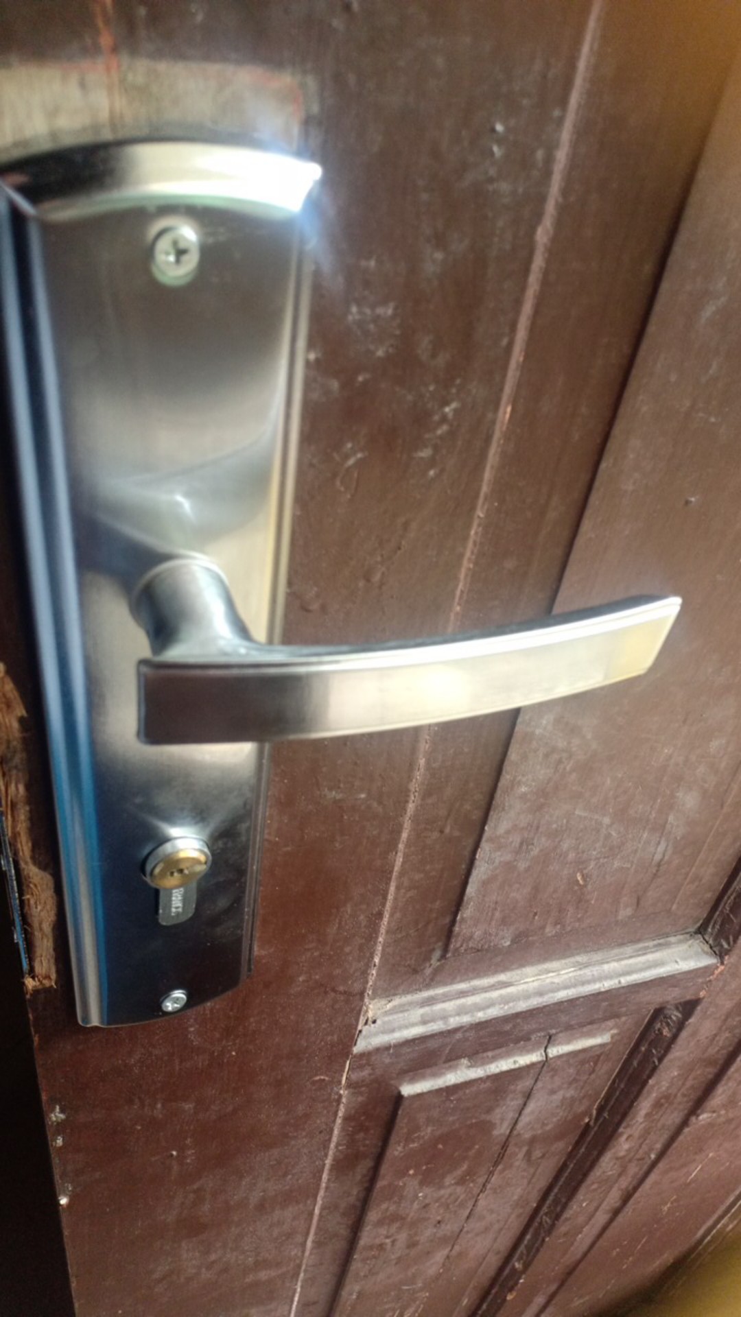 Handle Set Kunci Pintu Rumah Putih Stainless Ukuran Besar