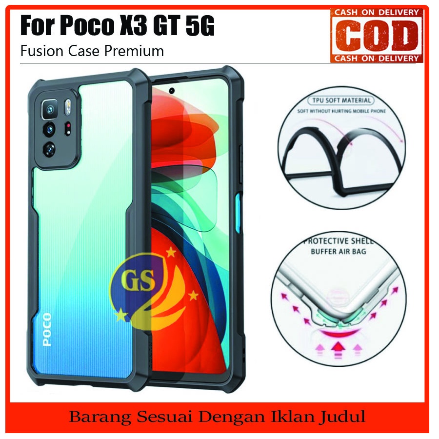 Case Ipaky Bumper Blade Xiaomi Poco X3 GT 5G Camera Protection Case Armor Fusion Shockproof Premium Transparan Casing Mika