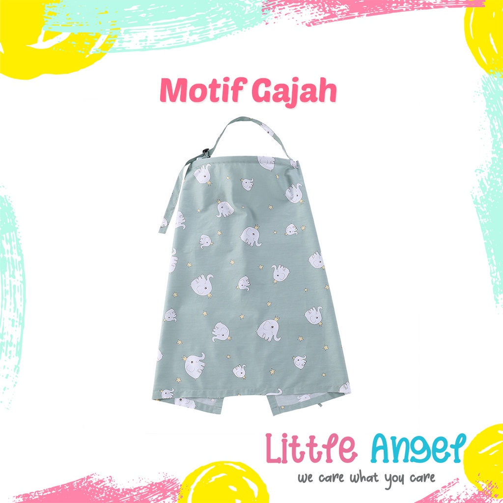 APRON KAIN IBU MENYUSUI Celemek Penutup Menyusui Bayi Jumbo Melingkar Premium Baby Nursing Cover Motif Unik Lucu