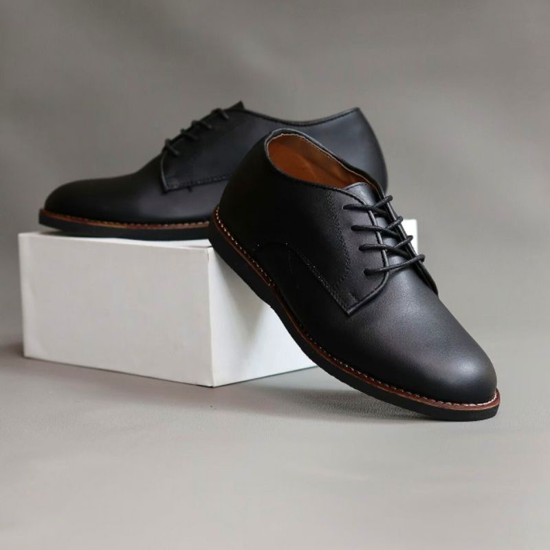 CAZZANOVA|WOLF x CASPIAN |Marco Black | Sepatu Pantofel Hitam Pria Pantopel Tali Formal Casual Kerja Cowok Ori