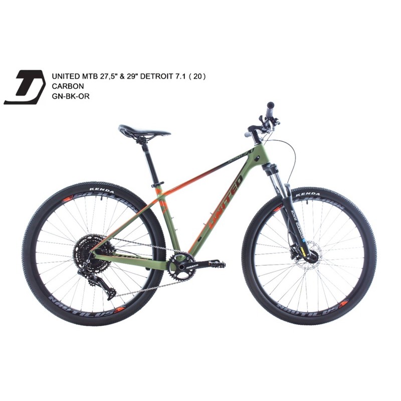 MTB 27.5 United Detroit 7.10 12 Speed Sepeda Gunung 27,5 Carbon Frame