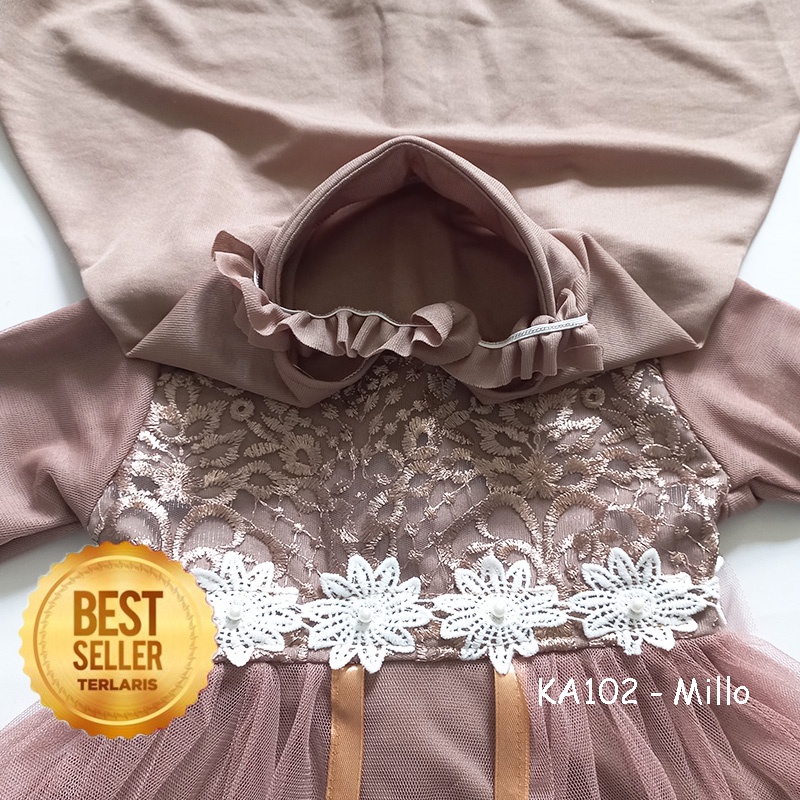 Baju Muslim Anak Perempuan 1 Tahun 2 Tahun Gamis Anak Baju Pesta Murah KA102 Gaun Syari'i Lebaran
