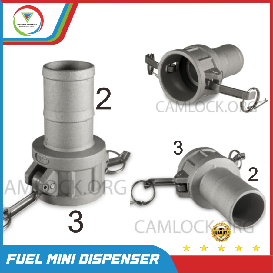 Camlock Aluminium Kombinasi C3020 - Reducer Camlock Type C Ukuran 3 inch x 2 Inch - Camlock Snaplock