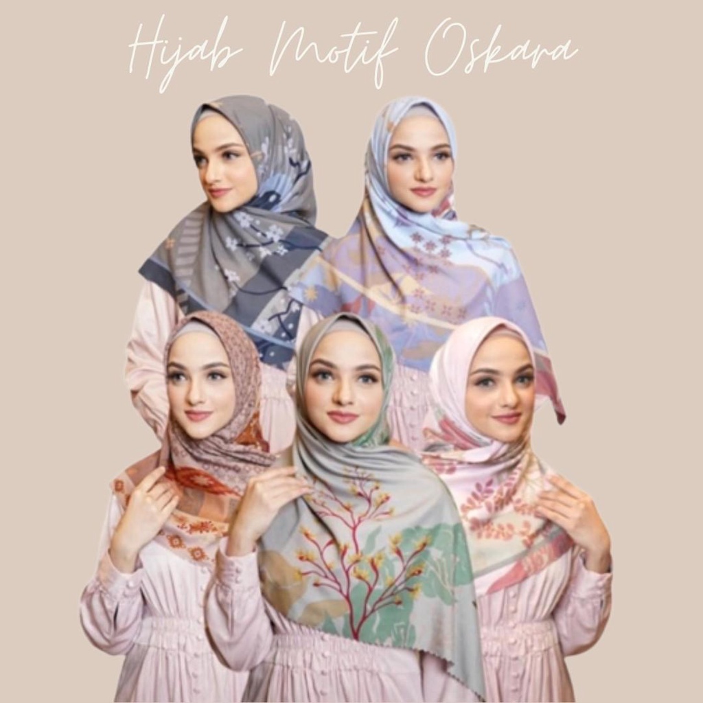 Hijab Motif Oskara Square Jilbab Segiempat Motif Oskara