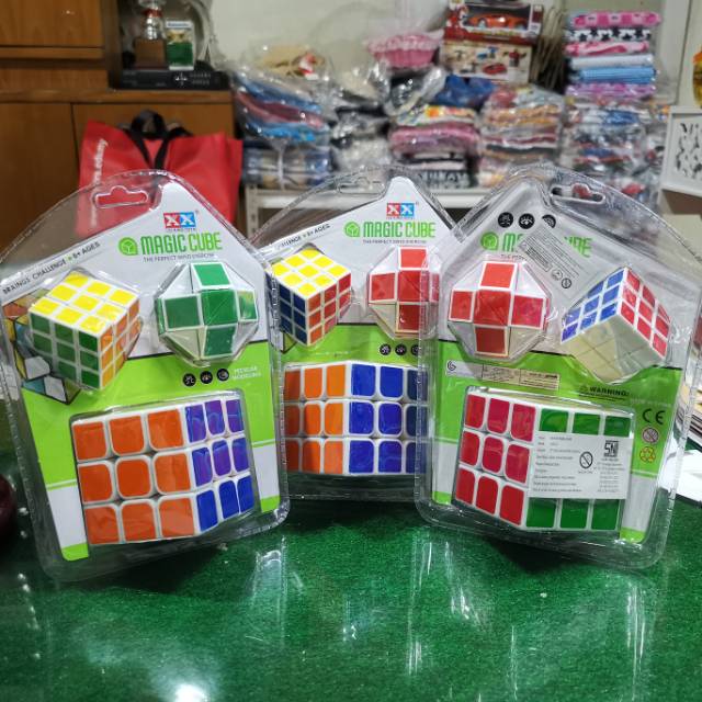 Mainan rubik magic cube 3x3 3in1